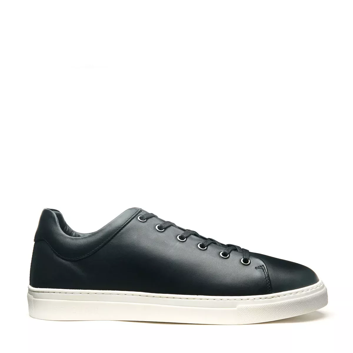 Black Calf Sneaker (White Sole)