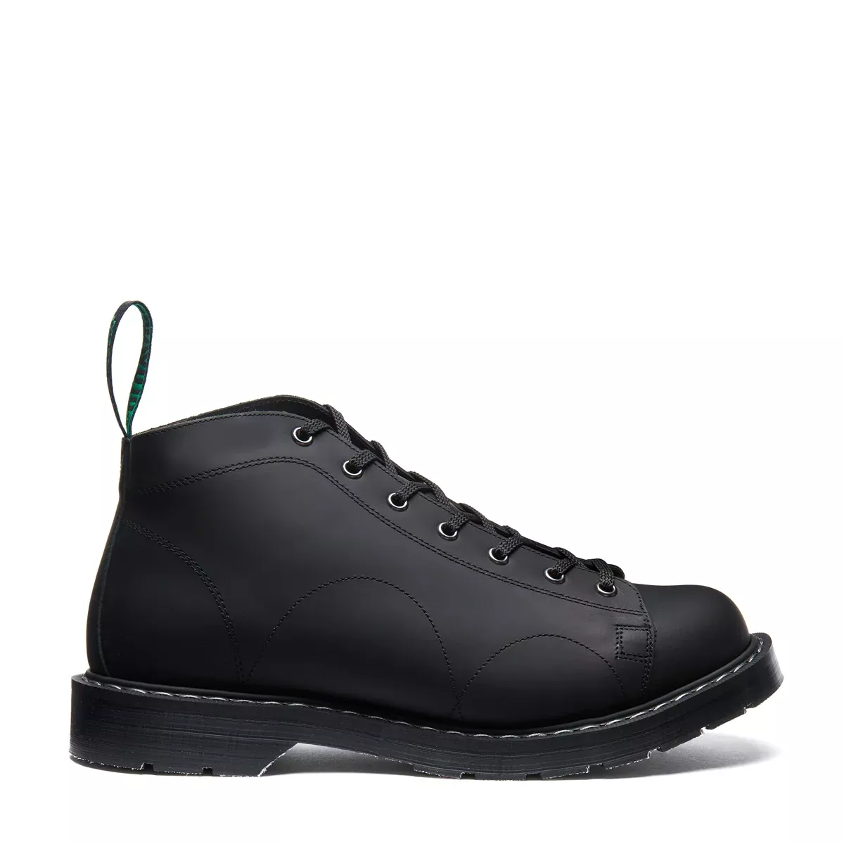 Black Greasy 7 Eye Monkey Boot