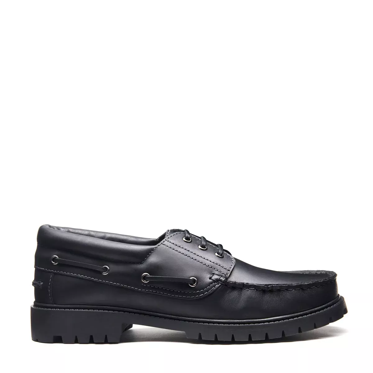 Black Greasy Boat Shoe