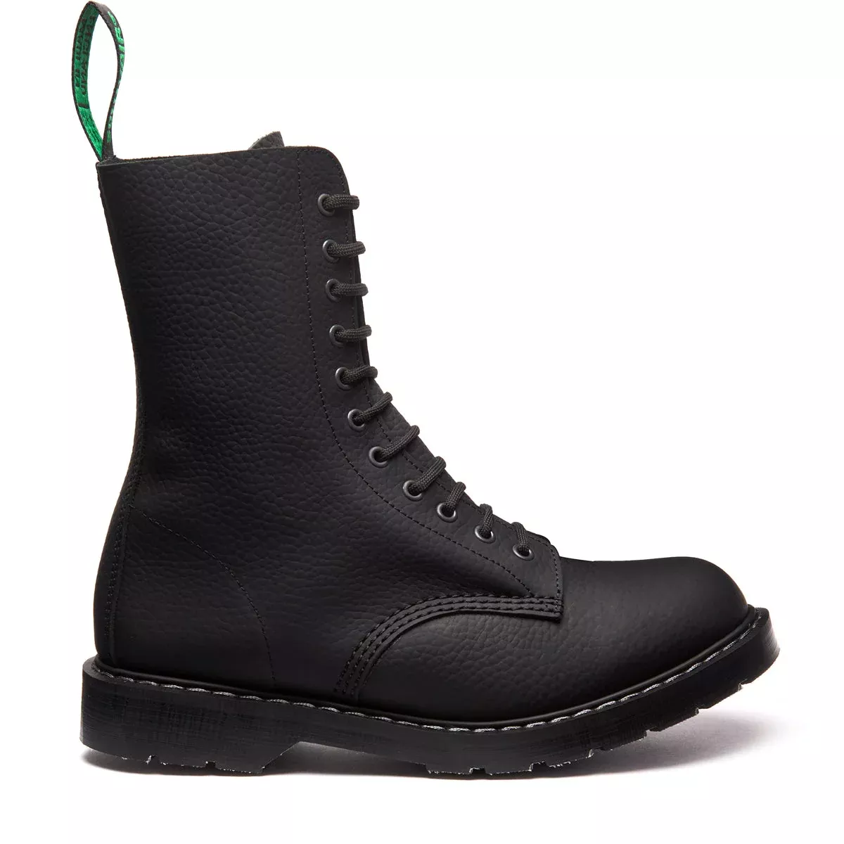 Black Greasy Grain 11 Eye Derby Boot