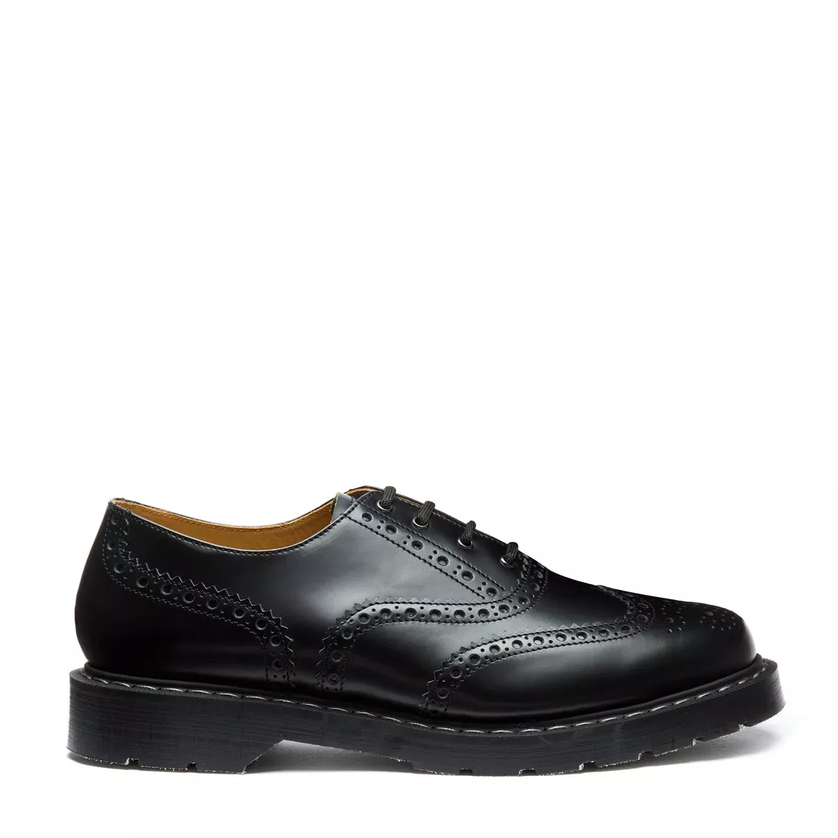 Black Hi-Shine 4 Eye English Oxford Brogue Shoe