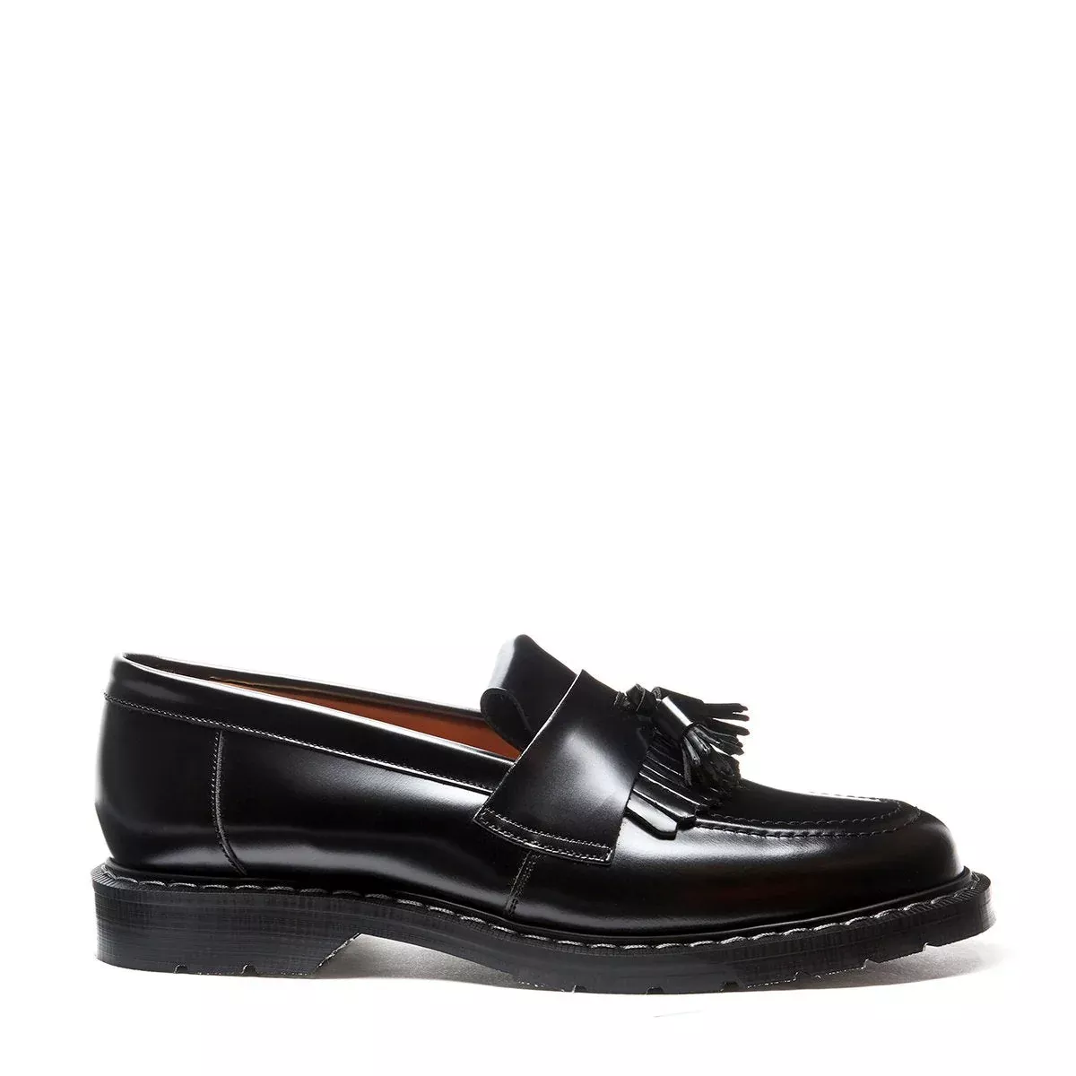 Black Hi-Shine Tassel Loafer