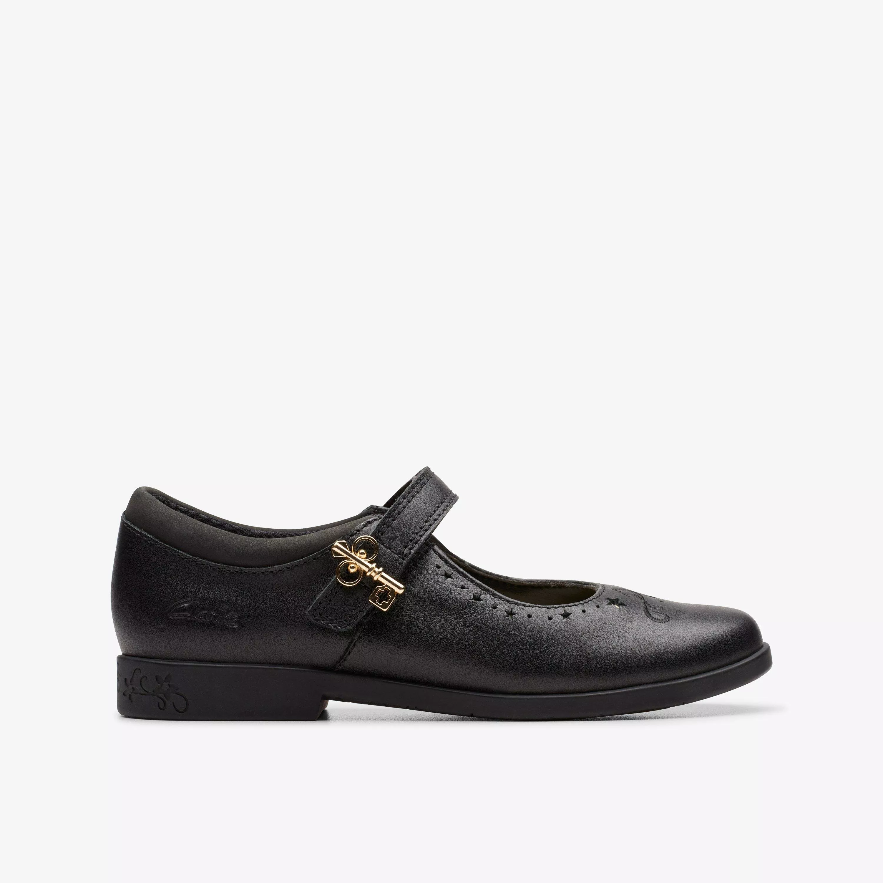 Clarks SchoolLock Magic Kid Black Leather