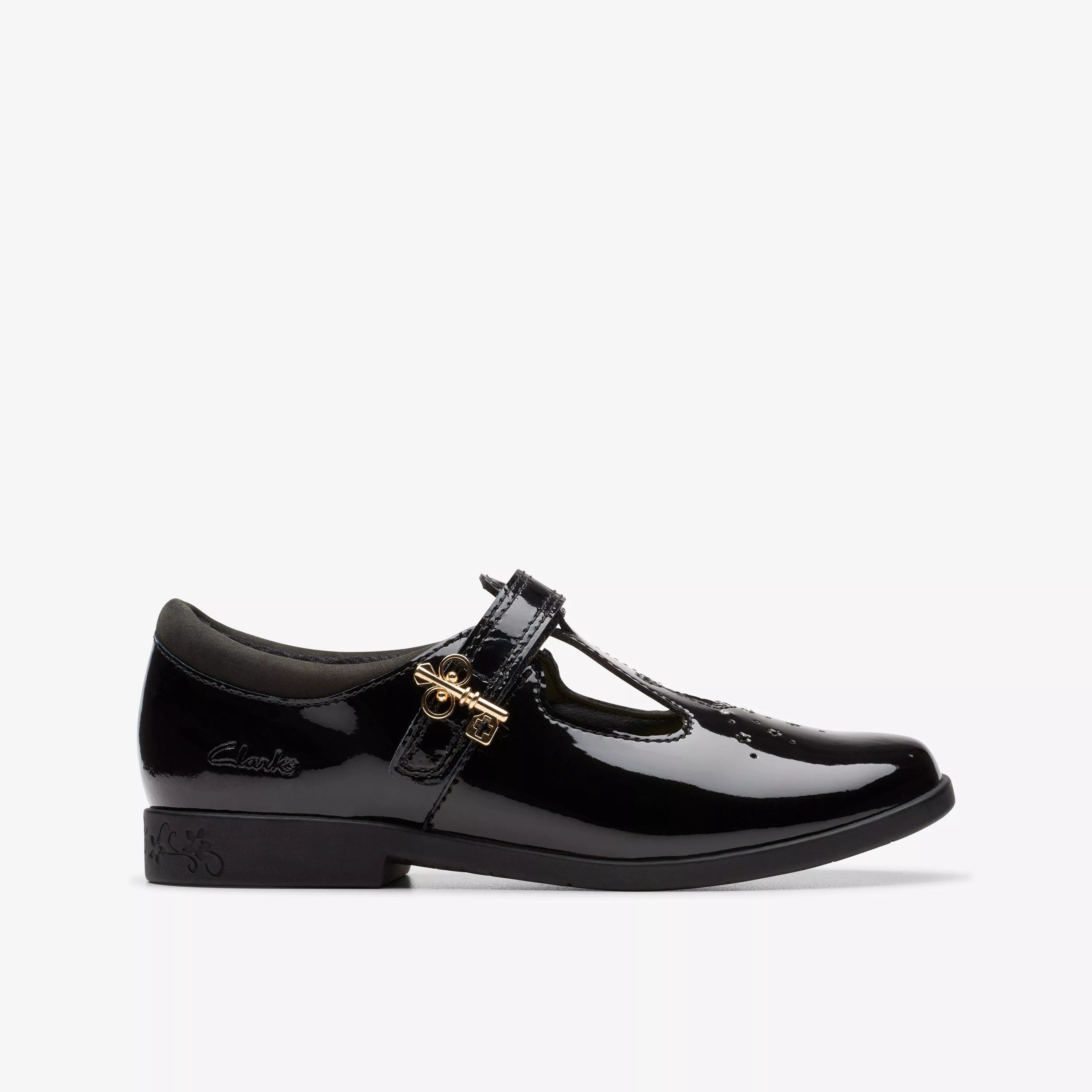 Clarks SchoolLock Shine Kid Black Patent