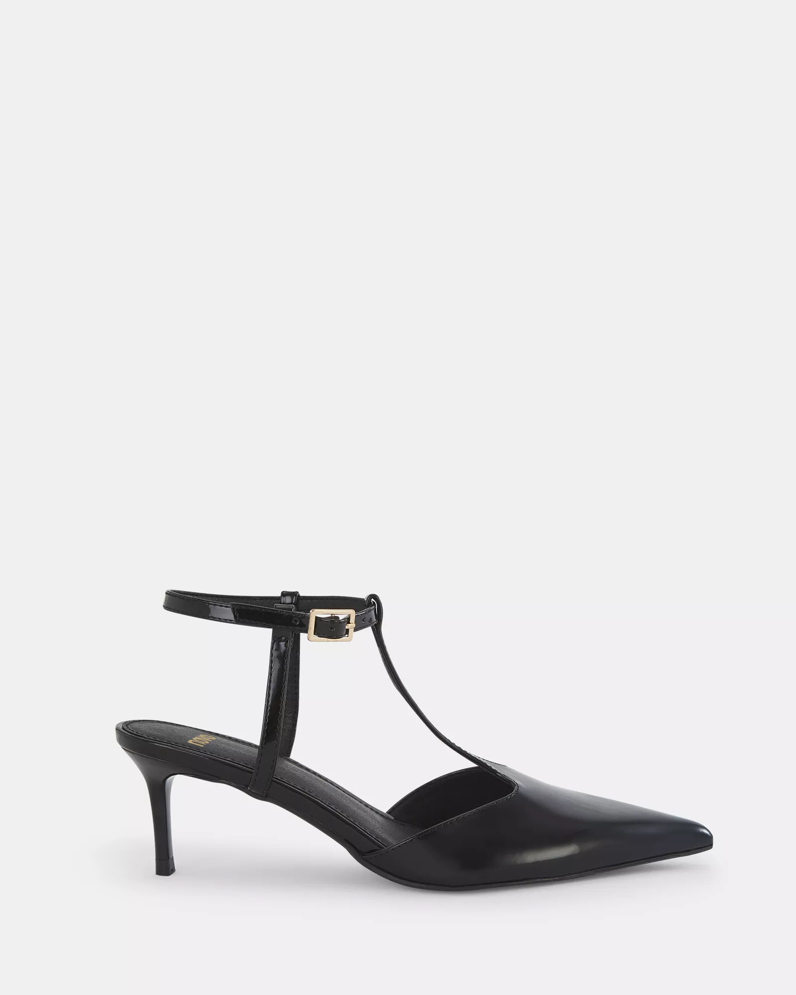 INVERGIO Black Patent Closed Toe Heels