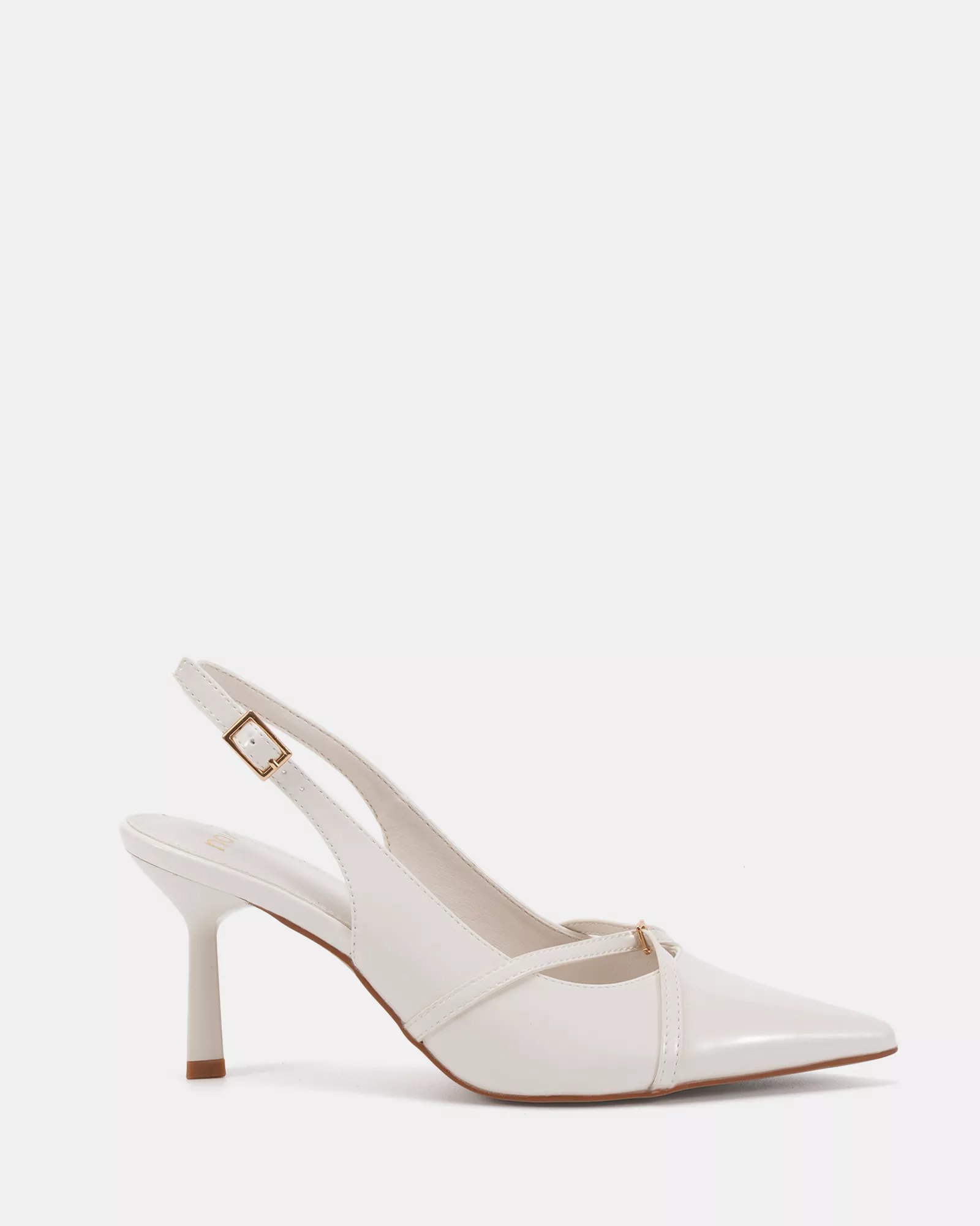 IRONA White Patent Low Heels