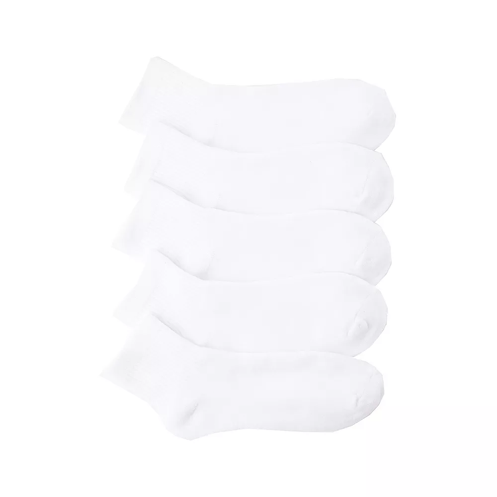 Mens Quarter Socks 5 Pack - White