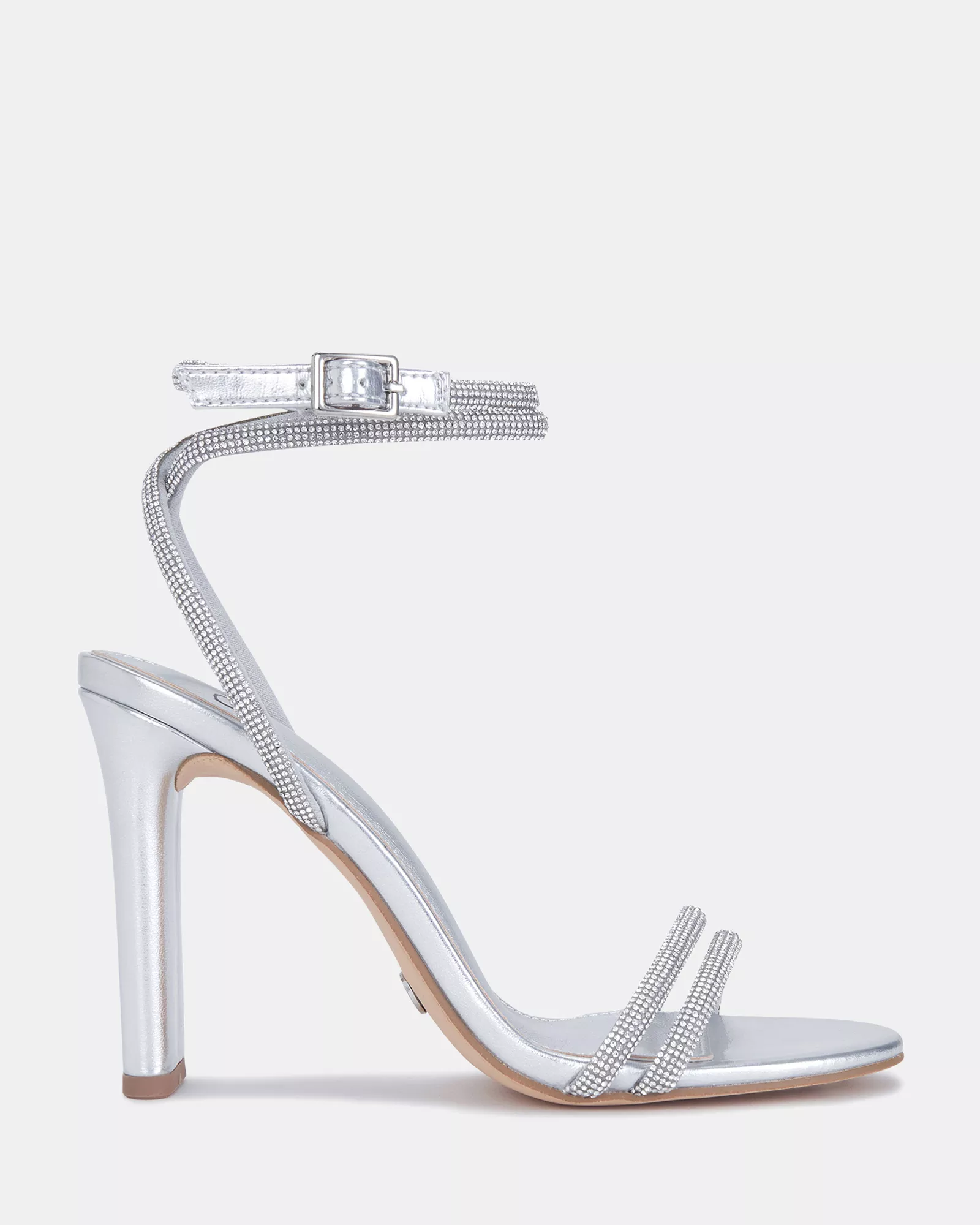 PAINKILLER SILVER Slim Rectangular Heels