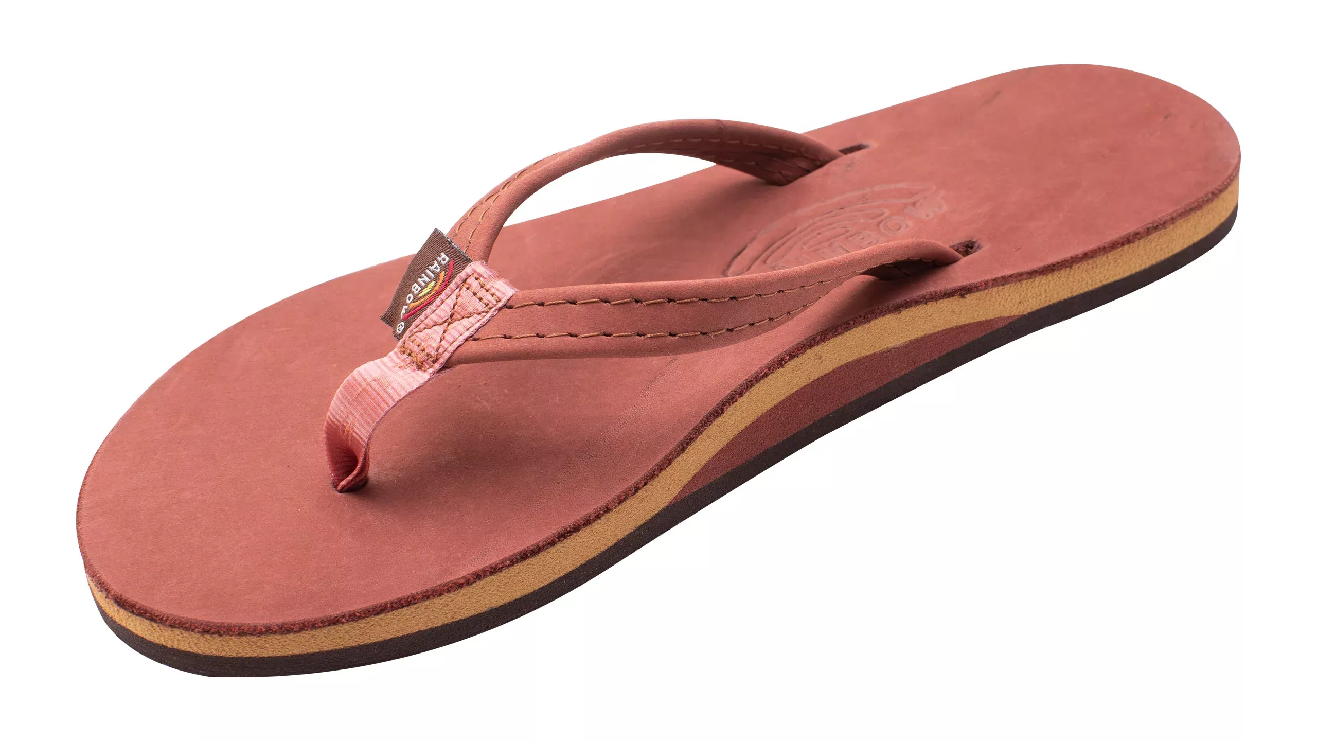 Rainbow Sandals Limited Edition - 1/2" Narrow Strap - Single Layer Arch Custom Colors (Womens) - Cognac