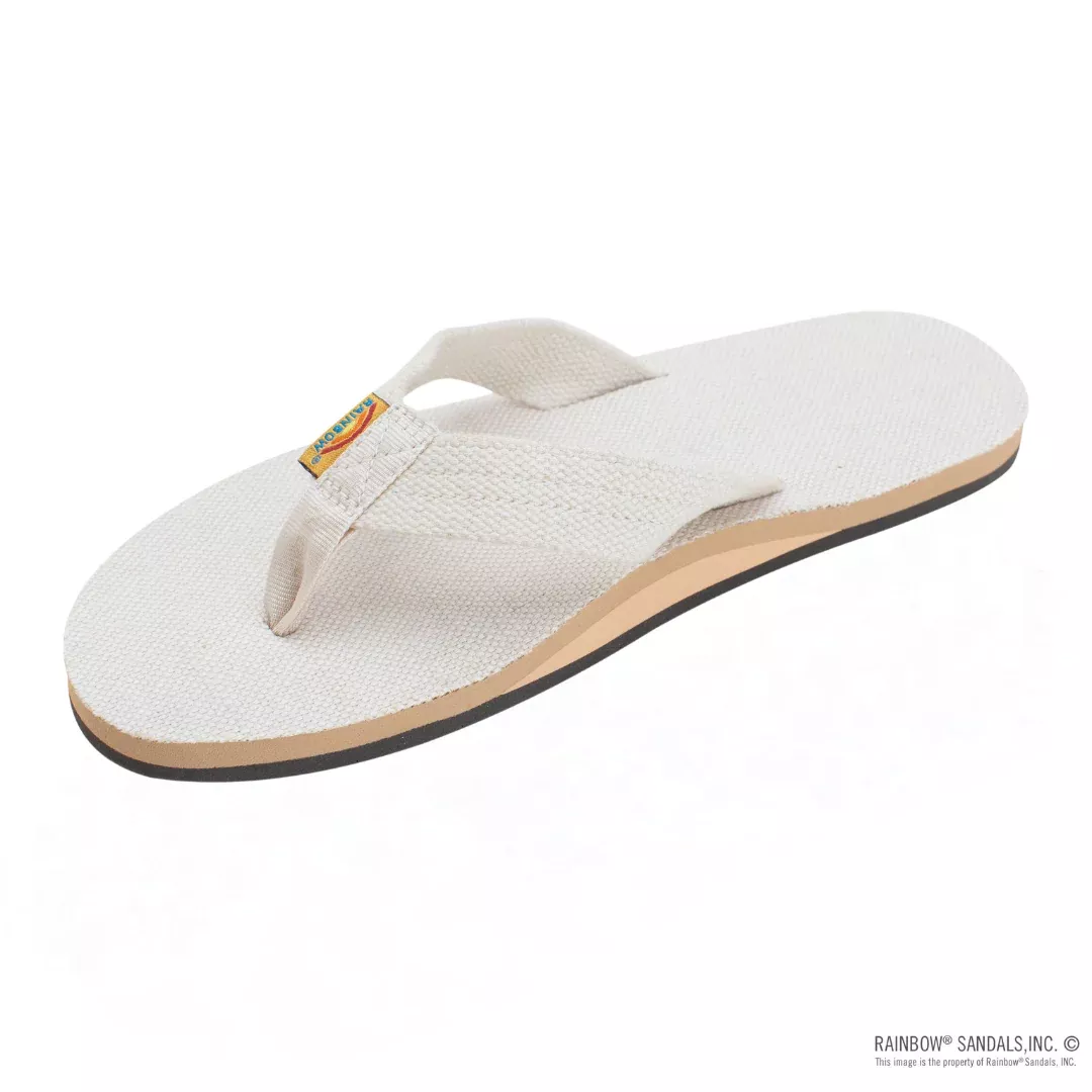 Rainbow Sandals Single Layer Hemp Top and Strap with Arch Support Sandal (Womens) - Natural