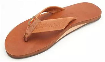 Rainbow Sandals Tan w/ Brown Single Layer Classic Leather with Arch Support(Mens) - Tan