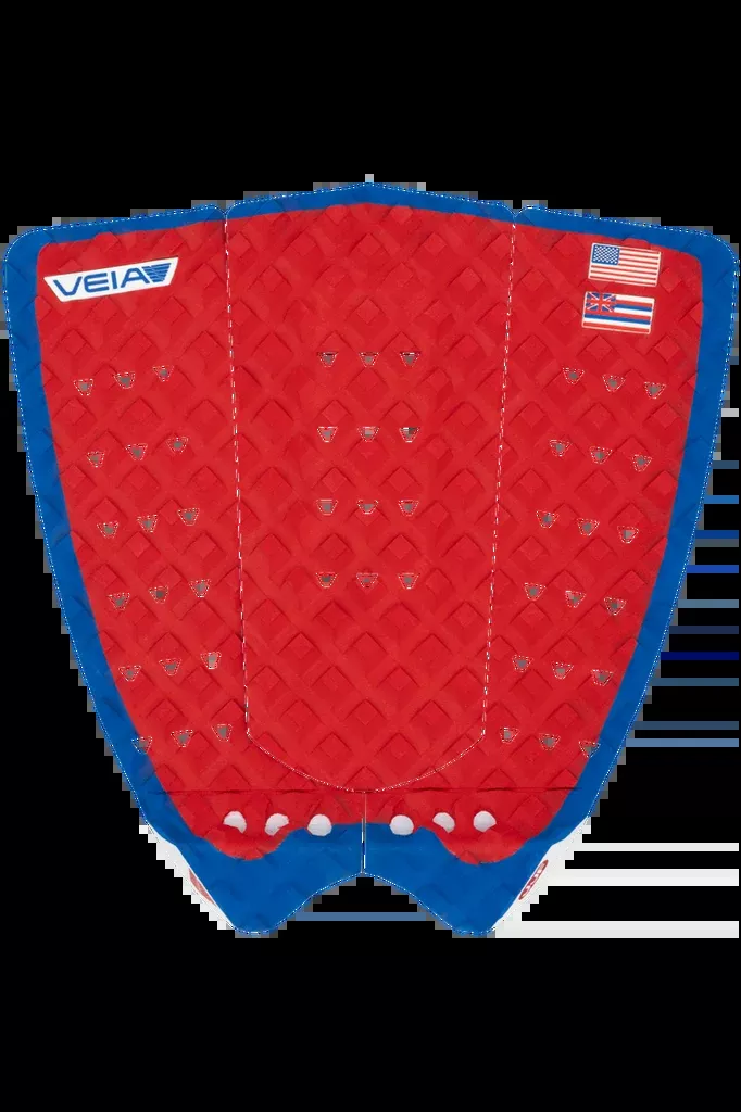 VEIA JJF Round Tail Pro Traction Pad-USA Red/Blue