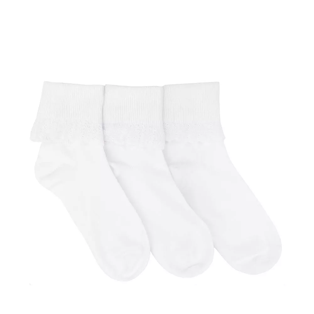 Womens Turn Cuff Lettuce Welt Quarter Socks 3 Pack - Multicolor