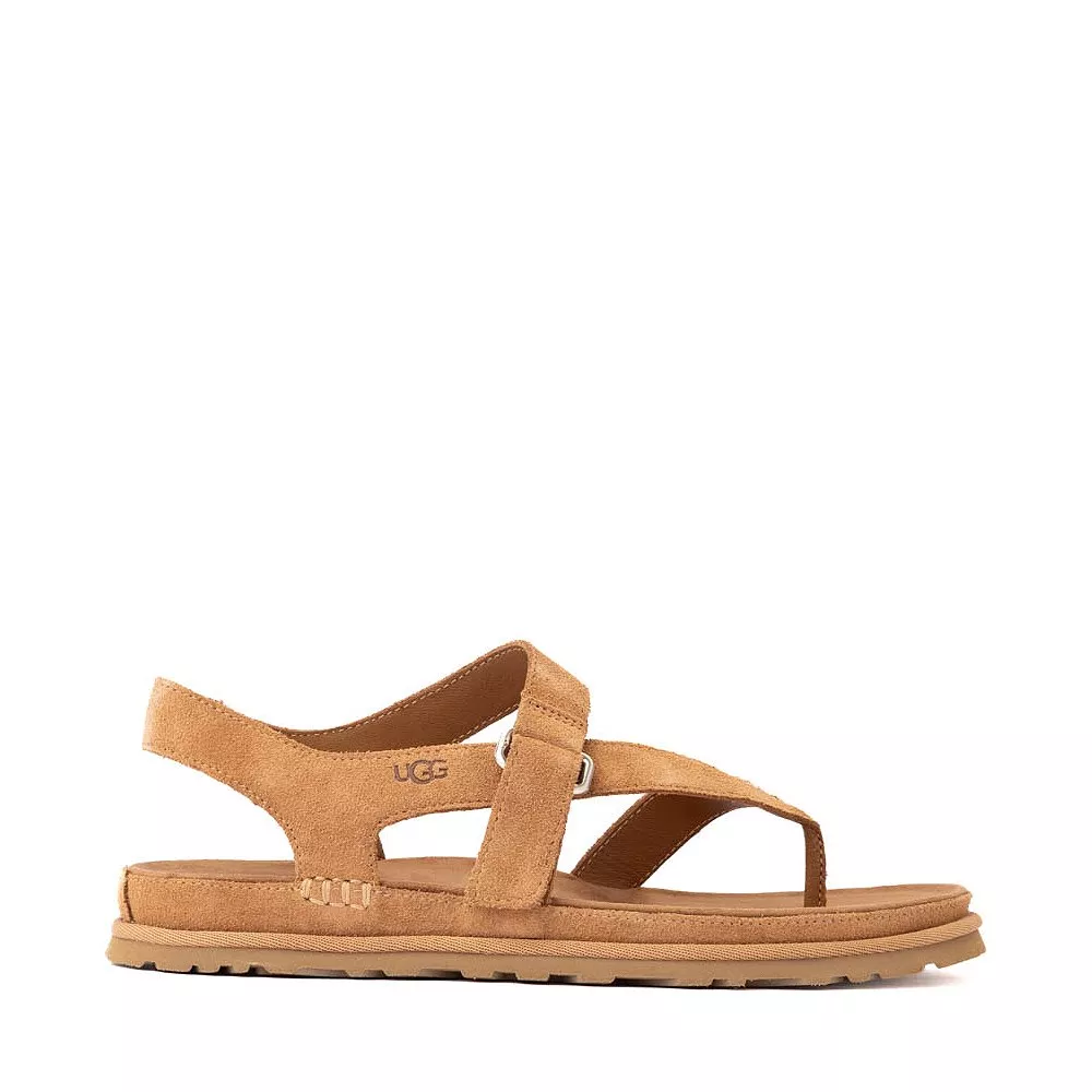 Womens UGG GoldenGaze Toe Post Sandal - Chestnut