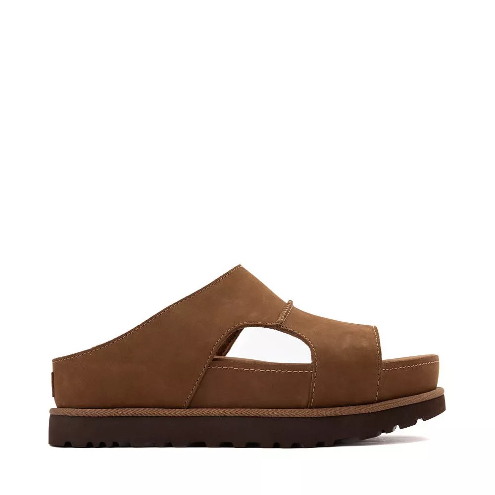 Womens UGG Goldenstar Hi Cutout Slide - Dark Chestnut