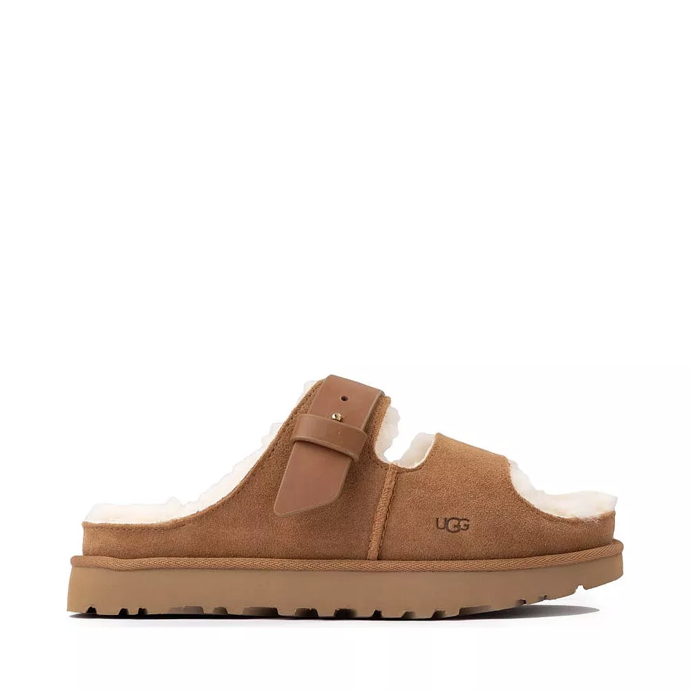 Womens UGG Greenport Strap Slide Sandal - Chestnut
