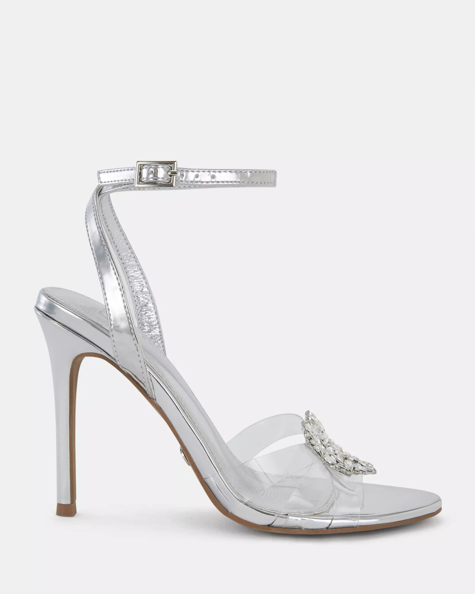 ZAMORE SILVER Open Toe Heels