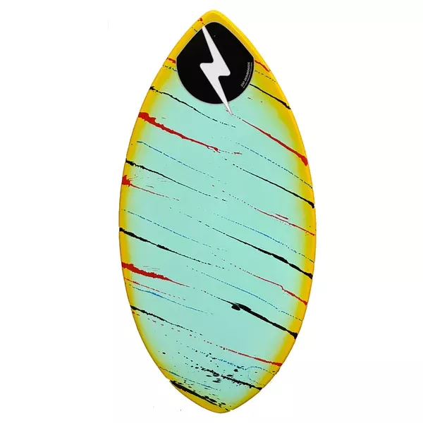 Zap 40" Lazer Skimboard - Sky Blue/Yellow Rails
