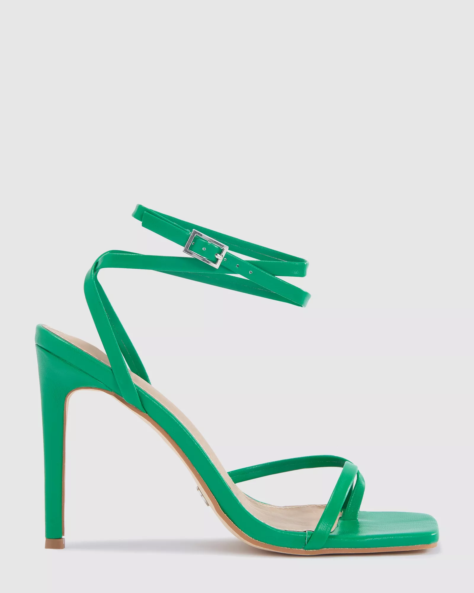 ZEREK GREEN Open Toe Heels