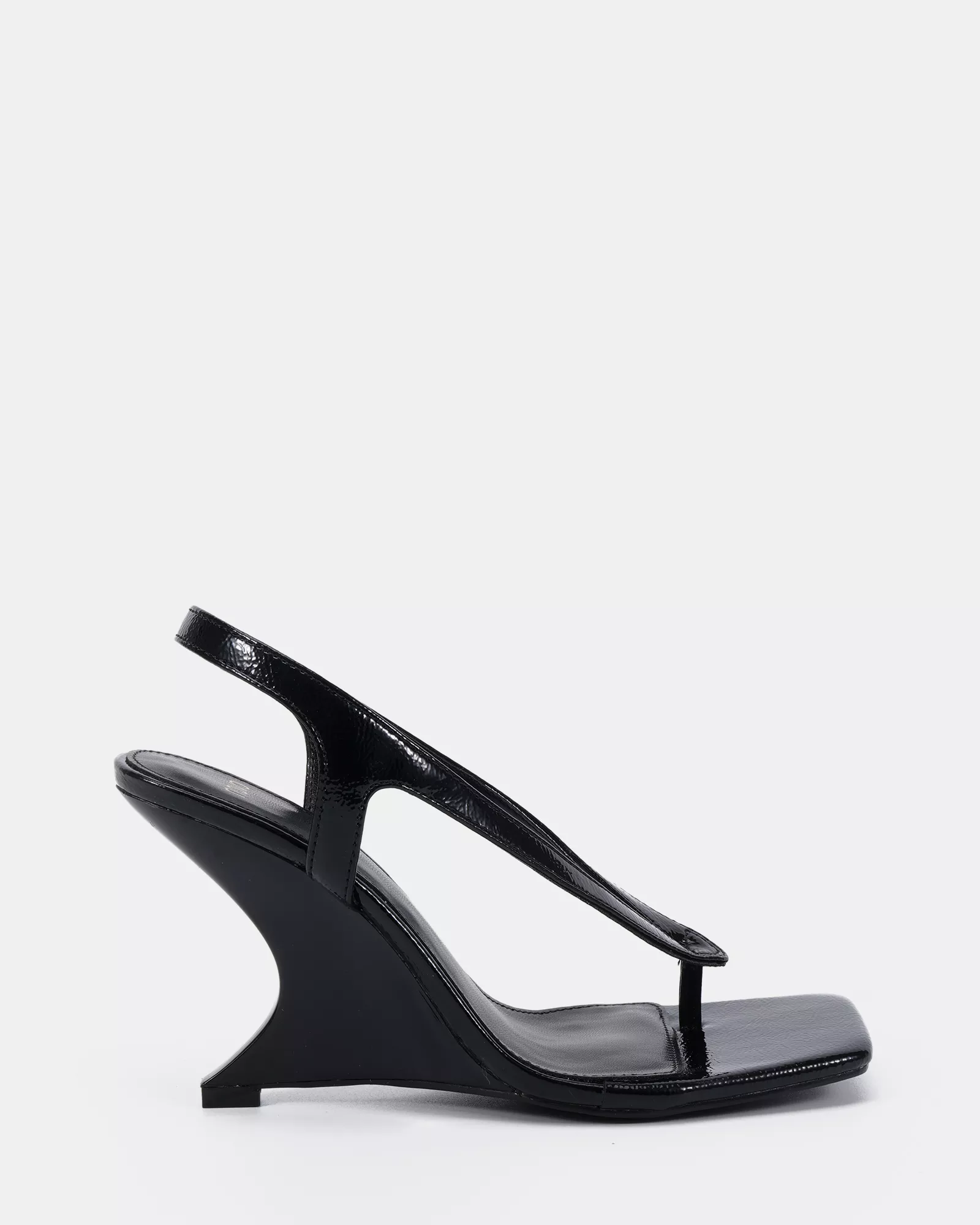 ZIELONA BLACK CRINKLE PATENT High Heels