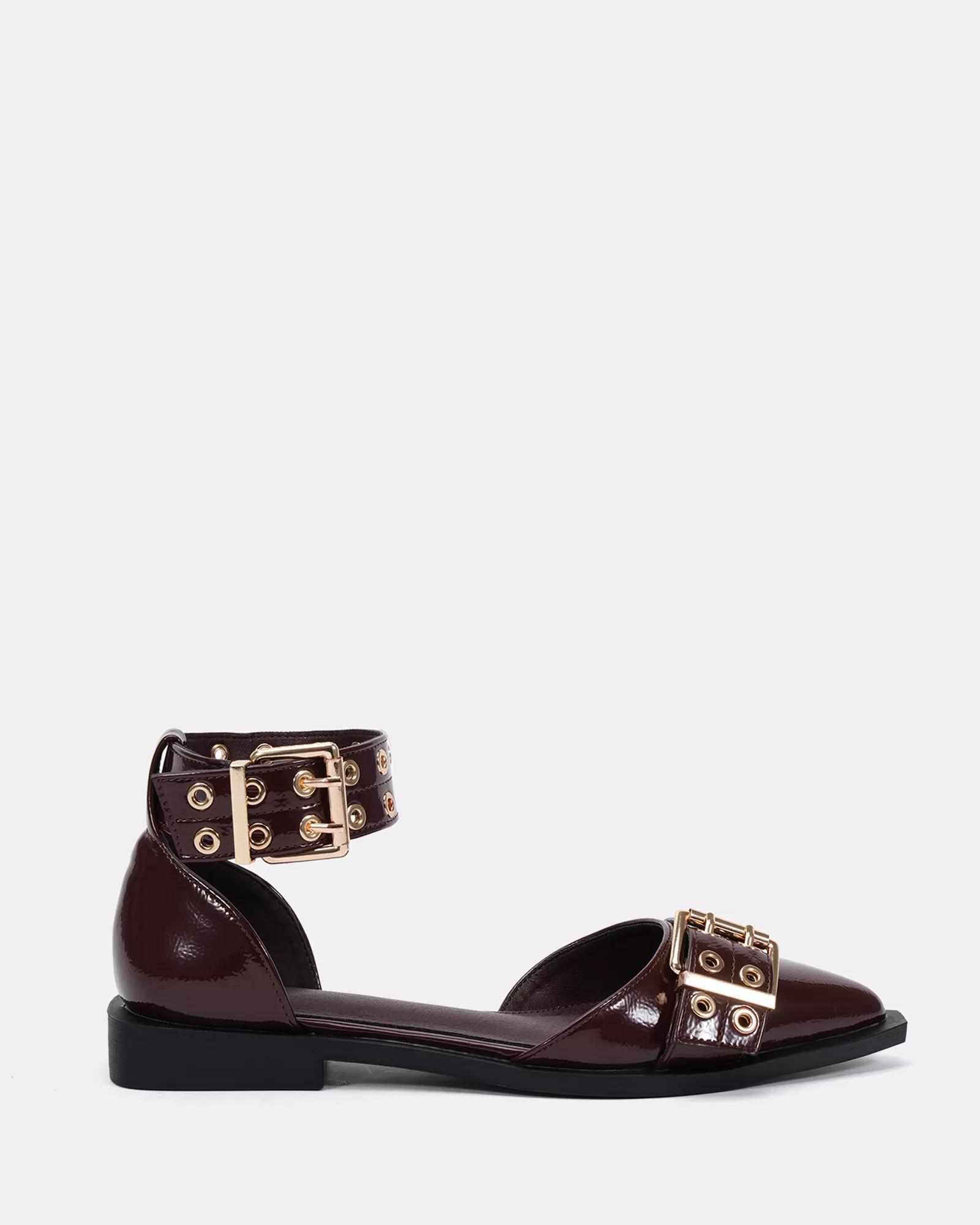 ZLOAN ESPRESSO PATENT Ballet Flats