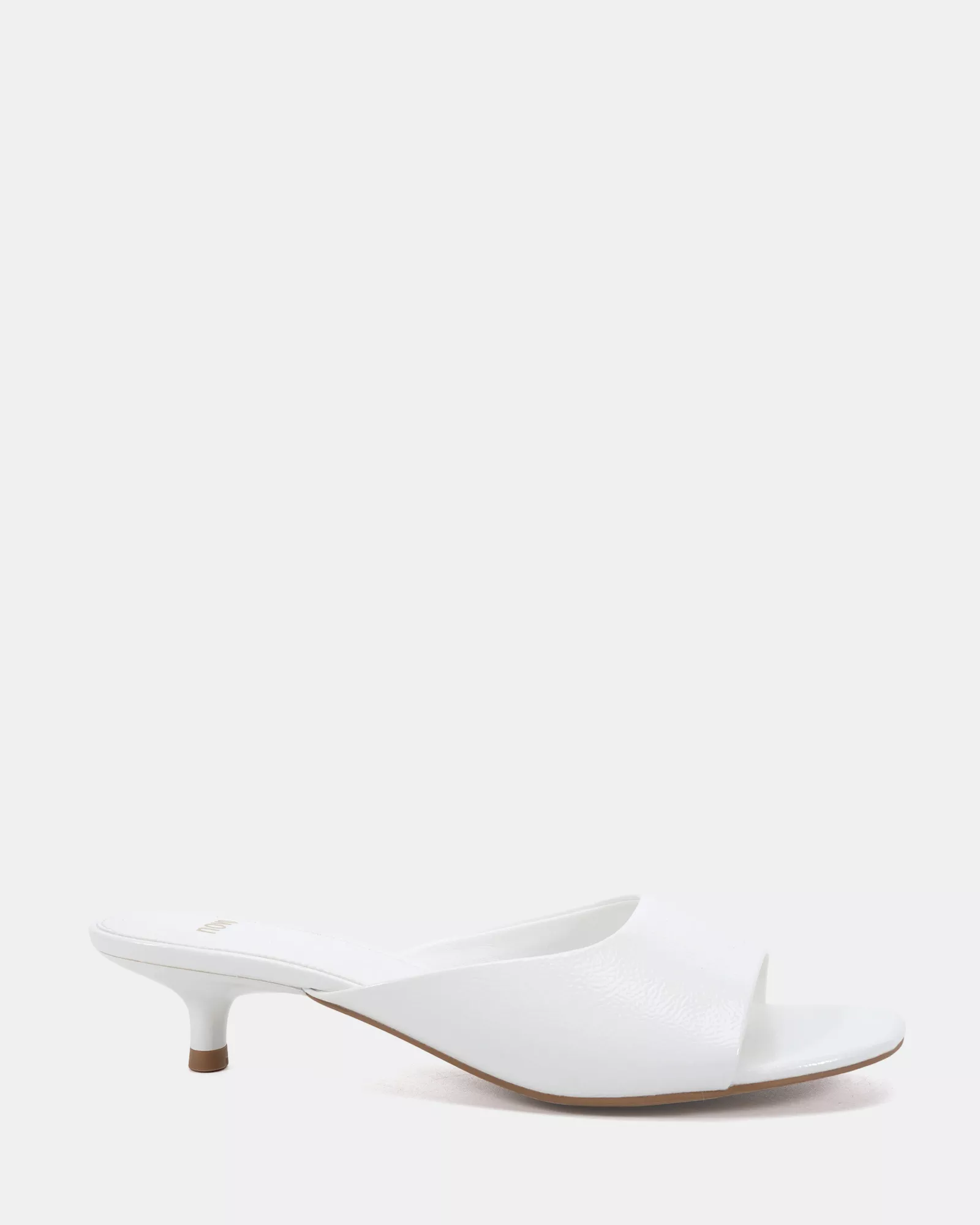 ZORI White Patent Mules